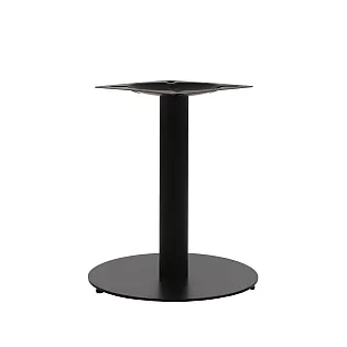 Low height metal central table leg made from steel with central column, powder coated black color, height 57.5 cm, base diameter 45 cm