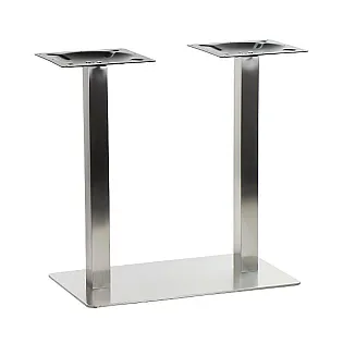 Slīpēta nerūsējošā tērauda galda kāja ar diviem balstiem, izmērs 72,5 cm, slīpēta virsma