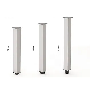 Premium anodēta alumīnija galda kājas regulējami augstumi 7182110 cm, šķērsgriezums 6x6 cm, izturīga stabilitāte, komplekts ar 4 gab. elegants mūsdienīgs dizains