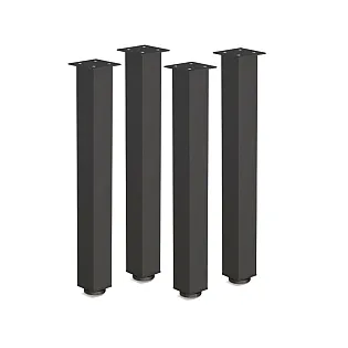 Klasiskā stila alumīnija galda kājas 60x60 mm, melnā krāsā, augstums 71 cm, 82 cm vai 110 cm, komplektā 4 gab.