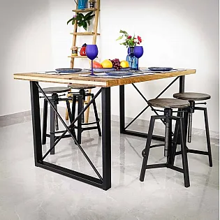 Stačiakampės X formos stalo kojos, 2 vnt. komplektas, aukštis 72 cm, plotis 75 cm, 2 dalių komplektas, juodos spalvos