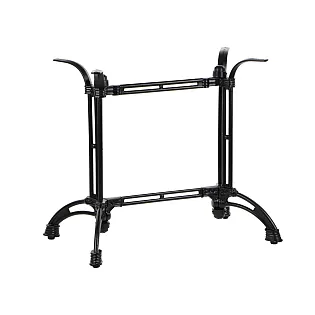 Ketaus stalo pagrindas dvigubas su centrine atrama, juodos spalvos, pagrindas 82x51 cm, aukštis 73 cm