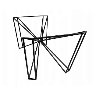 3D meninis metalinis stalo rėmas pagamintas iš plieno, matmenys 72x50 cm, aukštis 42 cm, juoda arba balta