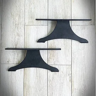 Metal furniture leg, anvil design, from 8 mm thick steel, dimensions 17 x 40 cm, set of 2 pcs.