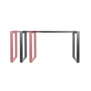 Adjustable table frame with central beam and 2 rectangle frames as side legs, length 120 to 180 cm, width 70 or 80 cm