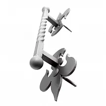 Decorative metal handle for large doors or gates, set of 2 pcs, total length 40 cm, black or white colour