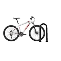 Lauko metalinis dviračių parkavimo stovas iš plieno, juodos spalvos, išmatavimai 80x36 cm