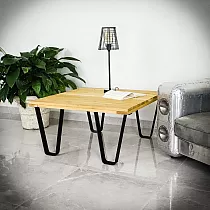 Izturīgas zema augstuma tērauda galda kājas no plakanā dzelzs, augstums 38 cm, platums 80 cm, 2 gab.