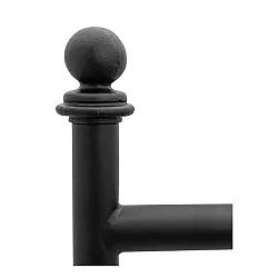 Galvanized and black painted bicycle stand, retro style 100x60 cm with cast iron decorative elements, in-ground concrete installation