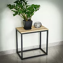 Metal coffee table with a design wooden surface and a steel frame 50x30x50cm