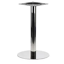 Poleeritud roostevabast terasest lauaalus, aluse läbimõõt 44,5 cm, kõrgus 72,5 cm