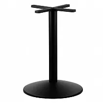 Metāla centrālā galda pamatne, augstums 72 cm, ar lielu pamatnes apakšējo plāksni ar diametru 53,5 cm, melnā krāsā