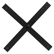 Metalinis centrinis stalo pagrindas, aukštis 72 cm, su didele pagrindo dugno plokšte, kurios skersmuo 53,5 cm, juodos spalvos