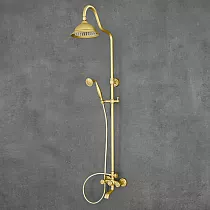 Retro stiilis dušisüsteem, messing, kõrgus 1410 mm