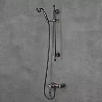 Retro stiilis dušisüsteem, messing, must
