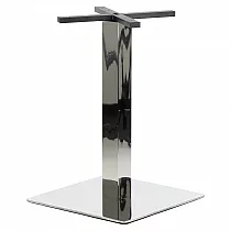 Polished stainless steel table leg 50x50 cm, height 72.5 cm