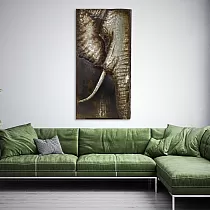 3D metallikunst Elevant, kõrgus 150 cm, laius 75 cm