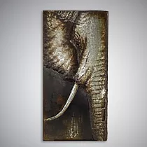 3D metallikunst Elevant, kõrgus 150 cm, laius 75 cm