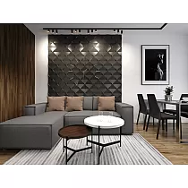 Decorative wall panels made of polystyrene Light, 60x60cm, white color, set of 12 pcs.
