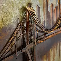 3D metallimaaling Manhattani sild 80x120cm