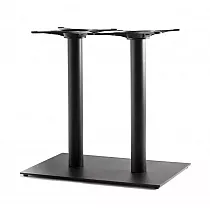 High-end steel table base for large surfaces up to 140x80 cm, with two round legs, available height 60 cm, 72 cm, 106 cm