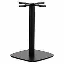 Central table base made of steel, height 73 cm, bottom plate dimensions 50x50 cm, black color, weight 16.5 kg