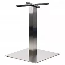 Nerūsējošā tērauda galda kāja, dimensijas 55x55 cm, augstums 72.5cm, virsmām līdz 90x90cm