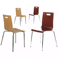 Plywood 4 pcs chair set with handle beech or walnut