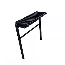 Concretable metallic cemetery bench with PVC ribs - lowering mechanism, height 75 cm, length 50, 72 or 82 cm