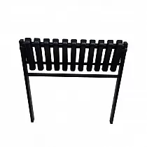 Betonuojamas metalinis kapinių suoliukas su PVC briaunomis - nuleidimo mechanizmas, aukštis 75 cm, ilgis 50, 72 arba 82 cm