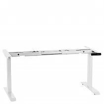 Metāla galda rāmis ar elektriski regulējamu augstumu, divi motori, baltā krāsā, augstums 61.5-126.5 cm, garums 119-172 cm