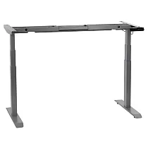 Metāla galda rāmis ar elektriski regulējamu augstumu, divi motori, alumīnija krāsā, augstums 61.5-126.5 cm, garums 119-172 cm