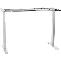 Metalinis stalo rėmas su elektriniu aukščio reguliavimu, balta spalva, du varikliai, aukštis 70,5-118 cm, ilgis 119-172 cm