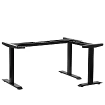 Metalinis stalo rėmas su elektriniu aukščio reguliavimu, reguliuojamas aukštis 71-119 cm, juodos spalvos, trys varikliai, ilgis 123,5-175,5 88,5-135 cm