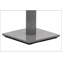 Centrinė stalo koja iš plieno, kvadratinis pagrindas, aliuminio pilkos spalvos, pagrindas 45x45 cm, aukštis 72 cm
