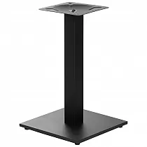 Centrinė stalo koja iš plieno, kvadratinis pagrindas, juodos spalvos, pagrindas 45x45 cm, aukštis 72 cm