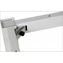 Metalinis stalo rėmas su kvadratinėmis kojomis, dydis 196x76 cm, aukštis 72,5 cm, pilka arba balta spalva
