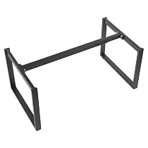 Metalinis stalo rėmas su kvadratinėmis kojomis, juodos spalvos, aukštis 42 cm, reguliuojamas ilgis 80-130 cm
