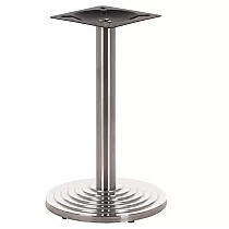 Stainless steel metal table base, brushed, diameter 45 cm, height 71.5 cm