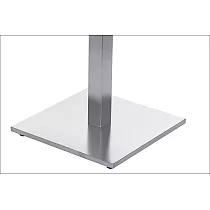 Central table leg made of stainless steel, base dimensions 45x45 cm, central leg 60x60 mm, height 71.5 cm