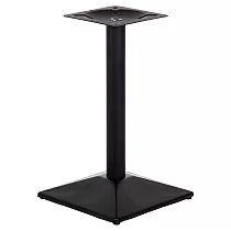 Central table leg made of metal, black color, base dimensions 50x50 cm, height 73 cm