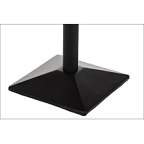 Central table leg made of metal, black color, base dimensions 50x50 cm, height 73 cm