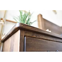 Massive wood bedside table made of pine, brown color, height 69 cm, width 50 cm, depth 40 cm, set of 2 pcs