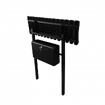 Metal bench for cemeteries with a drop-down seat made of PVC ribs and a lockable box, width 80 cm