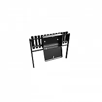 Metal bench for cemeteries with a drop-down seat made of PVC ribs and a lockable box, width 82 cm