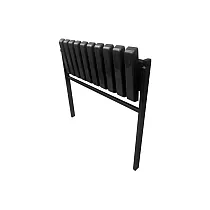 Concretable Metallic Bench for Cemetery Use with drop-down seat made of PVC flat ribs, width 82 cm