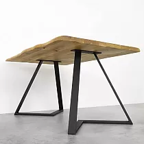 Ēdamgalda metāla kājas melnā vai tērauda efekts krāsā, trīsstūrveida 71x75 cm, komplekts 2 gab.