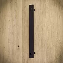 Large black steel door handle, length 35.6 cm, set of 2 pcs.