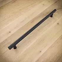 Long black steel handle with round rod for sliding doors or furniture fronts, height 40 cm or 60 cm, weight 580 or 680 grams, set of 2 pcs