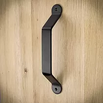 Stumdomų durų metalinė traukiama rankena iš plieno, juodos spalvos, aukštis 25,4 cm, svoris 300 gramų, rinkinyje 6 vnt.